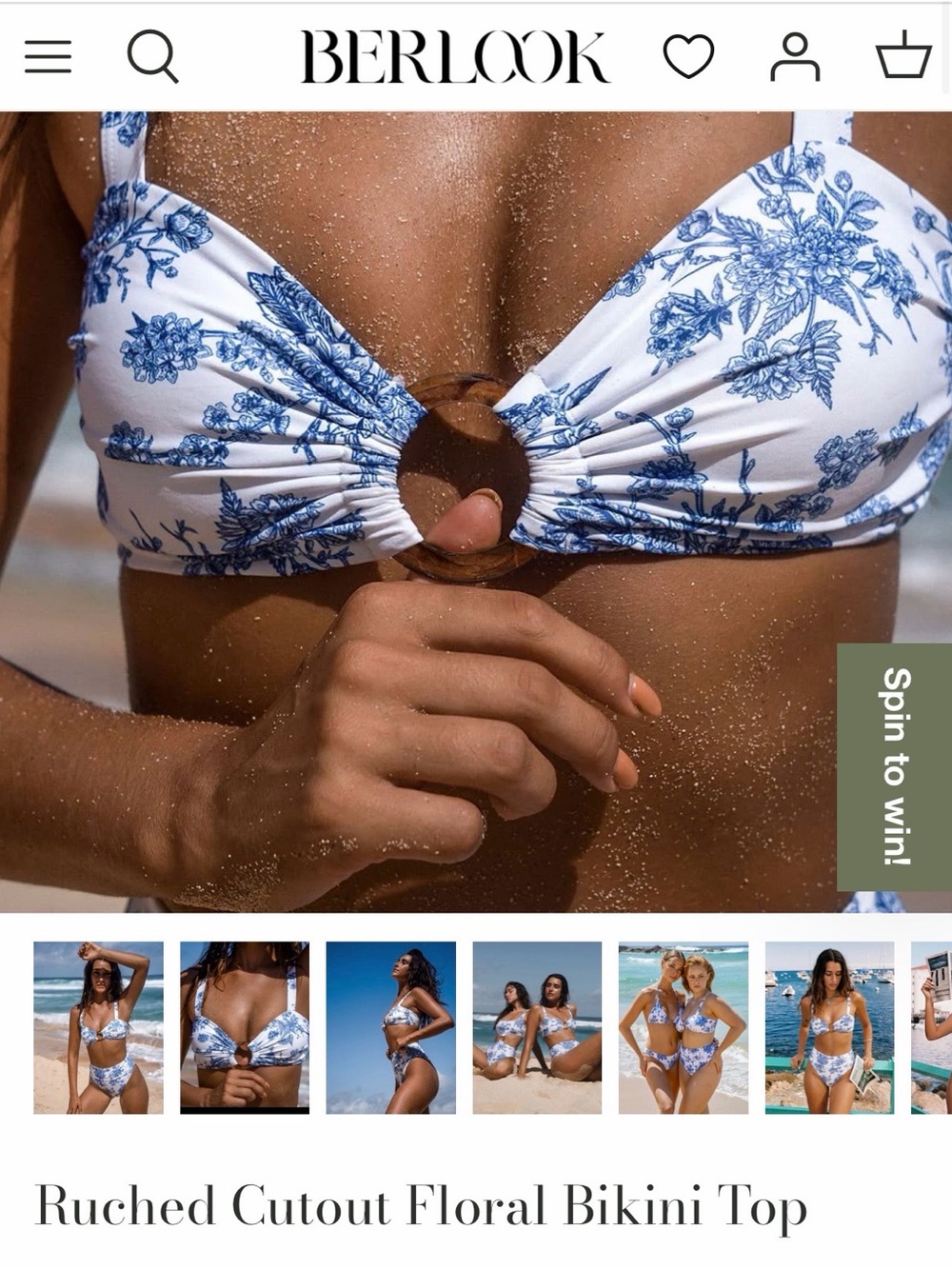 💙🤍 Berlook Floral O-ring Bikini Set 🤍💙